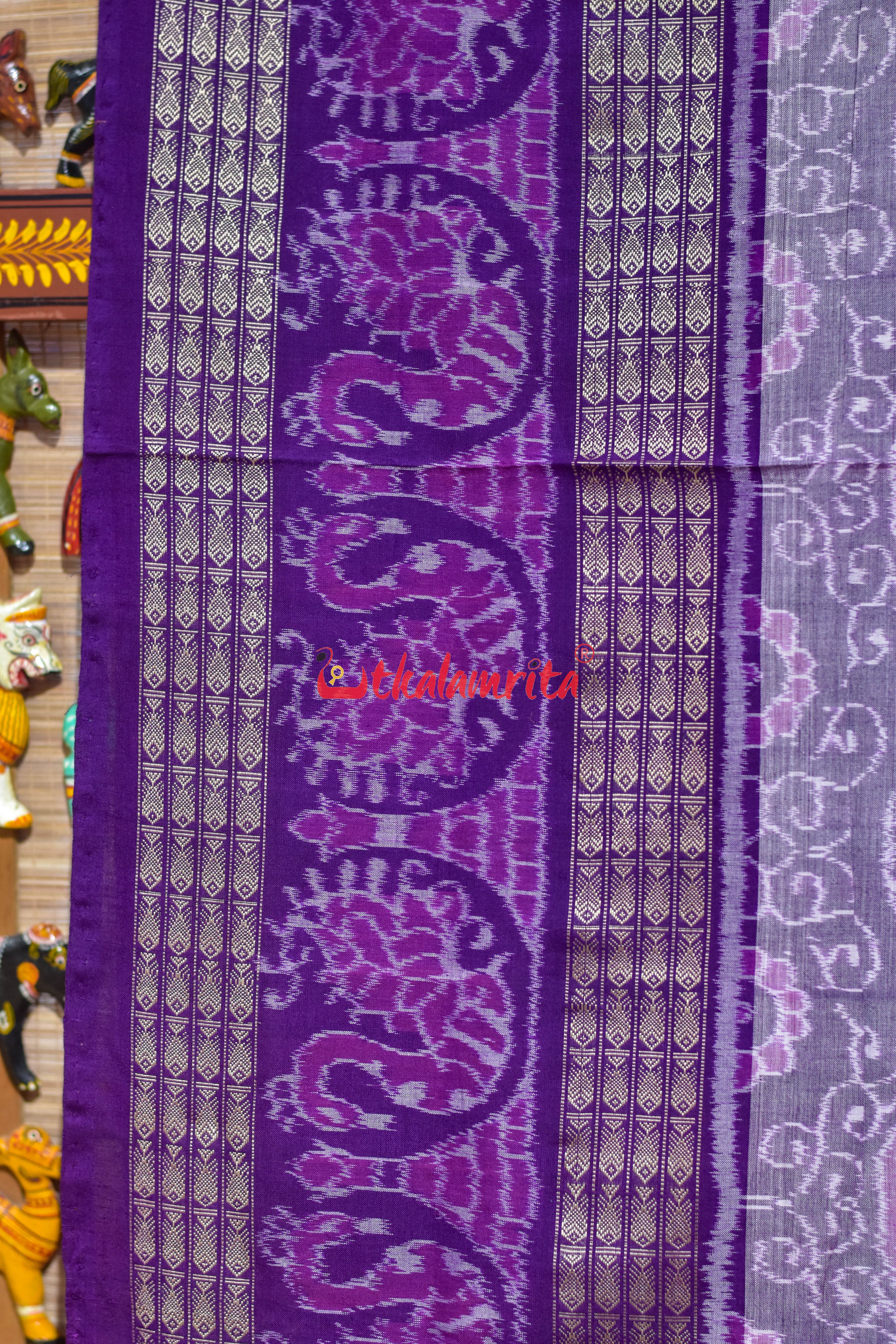 Purple Scot Mayura Sambalpuri Cotton Saree