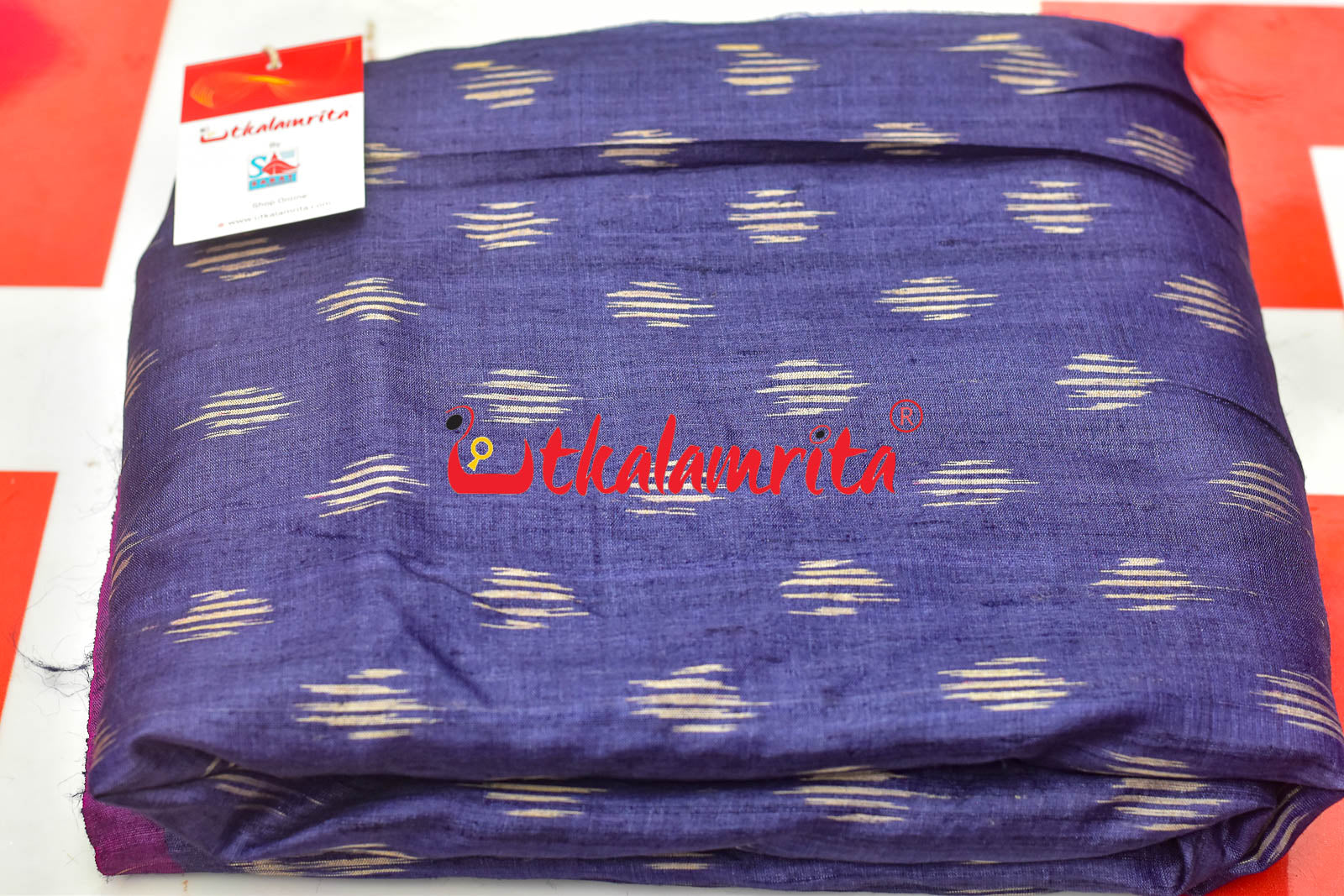 Navy Blue Body Ikat Gopalpur Tussar (Fabric)