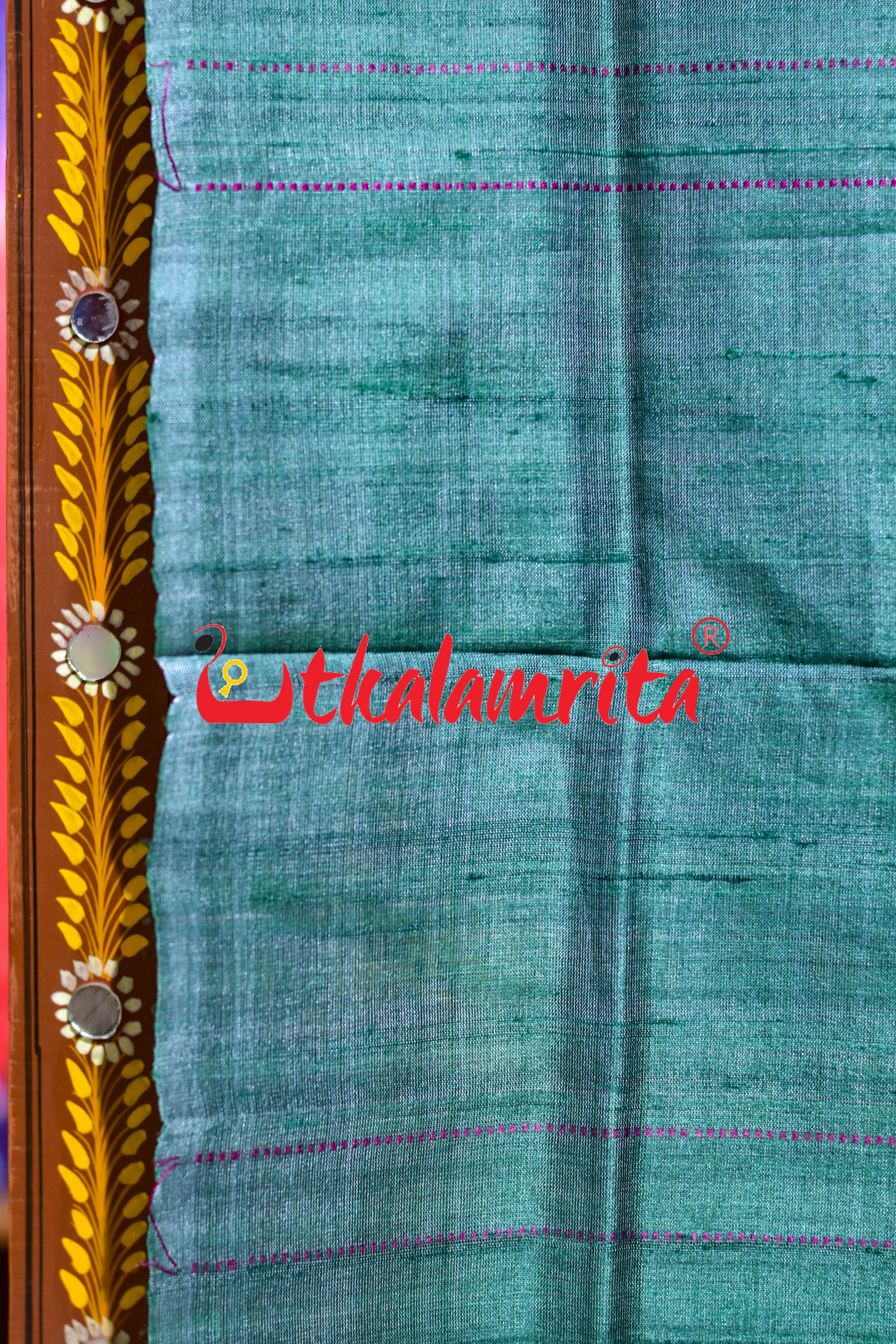 Sea Green Pink Dongria Tussar Silk (Stole)