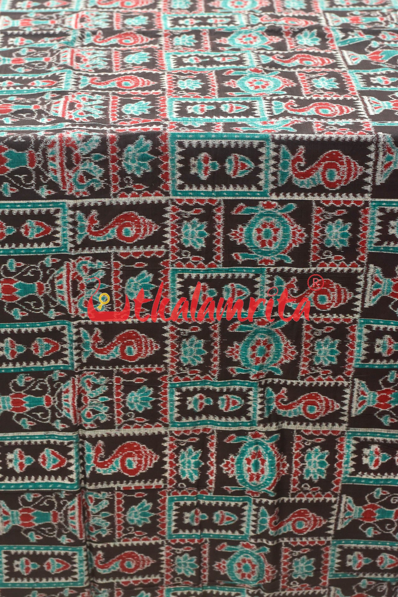 Black Sankha & Flowers (Fabric)