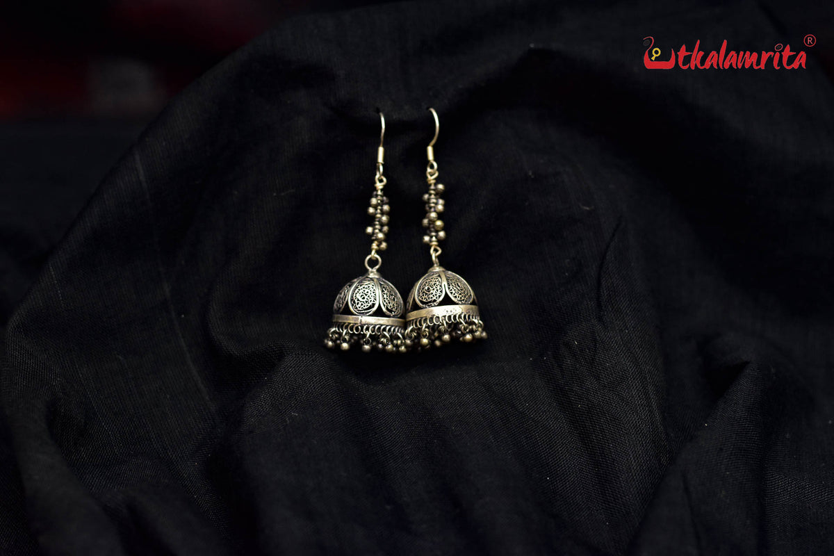 Long Silver Jhumkas