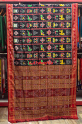Black Red Pasapali Border Nabakothi Silk Saree