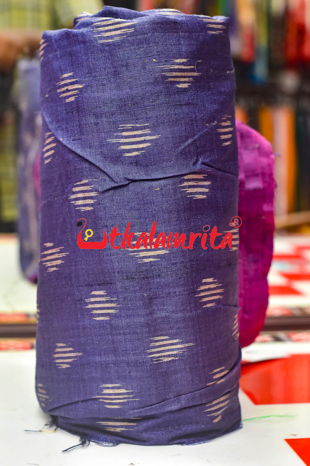 Navy Blue Body Ikat Gopalpur Tussar (Fabric)