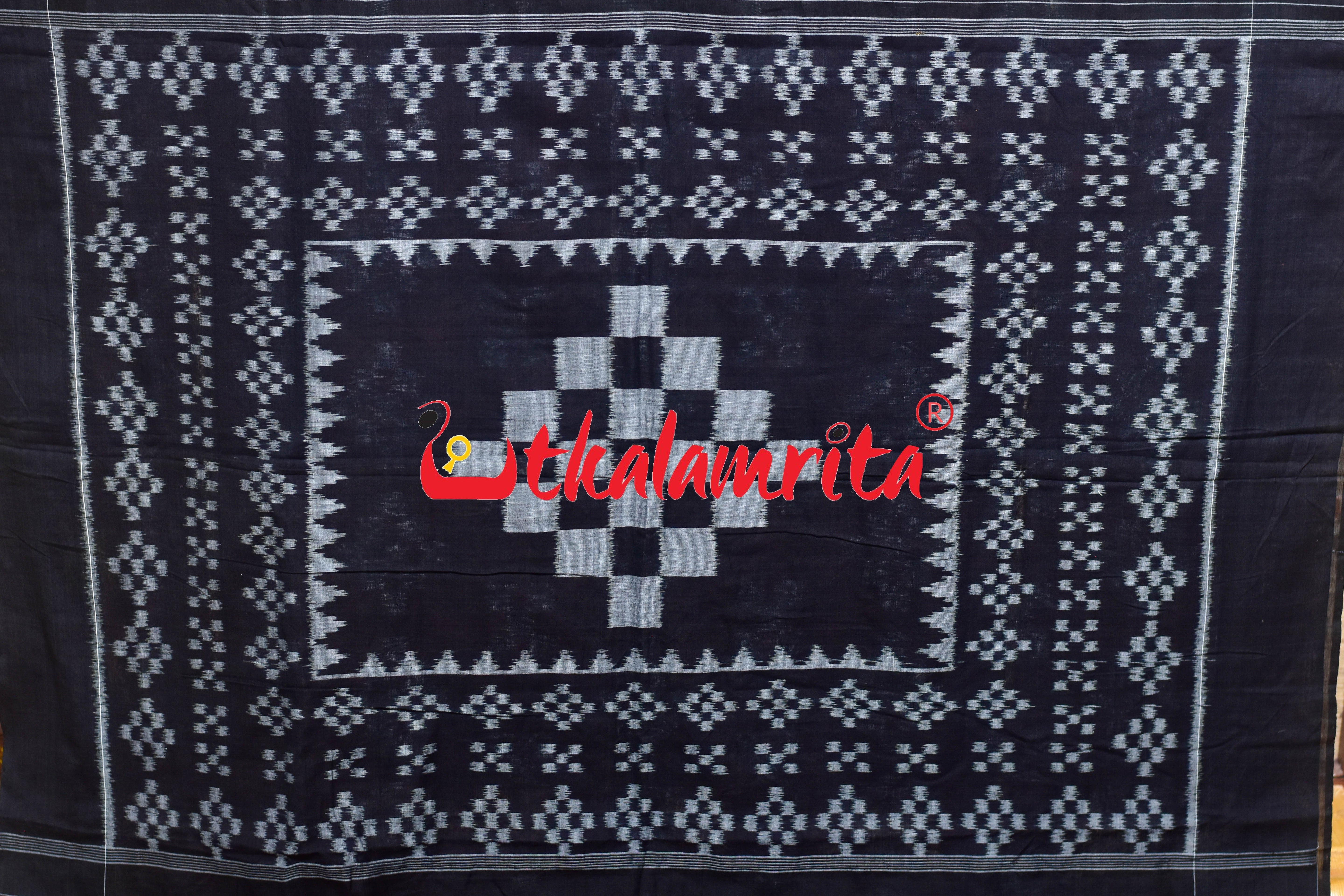 Maroon Black Body Pasapali Khandua Cotton Saree