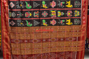 Black Red Pasapali Border Nabakothi Silk Saree