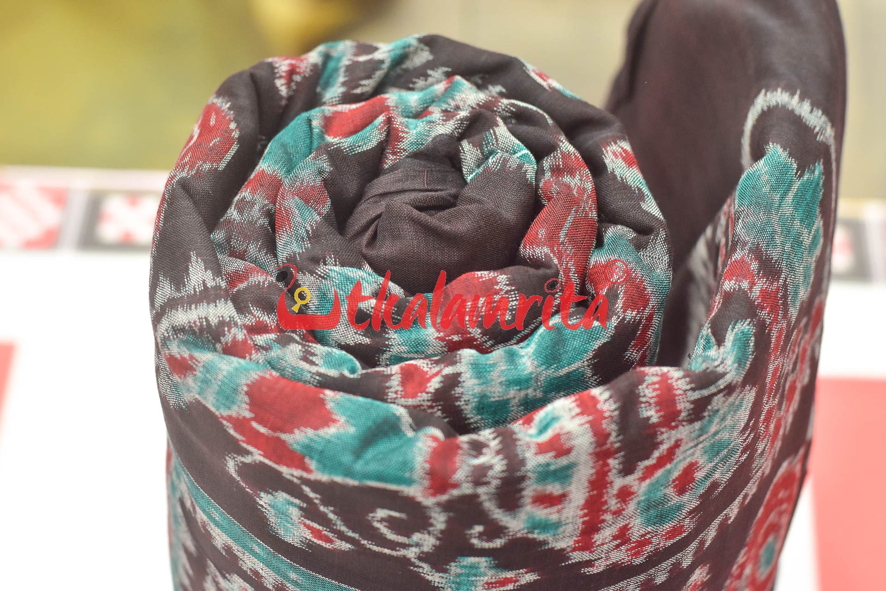 Black Sankha & Flowers (Fabric)