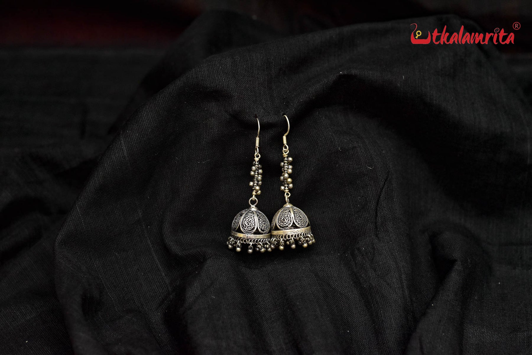 Long Silver Jhumkas