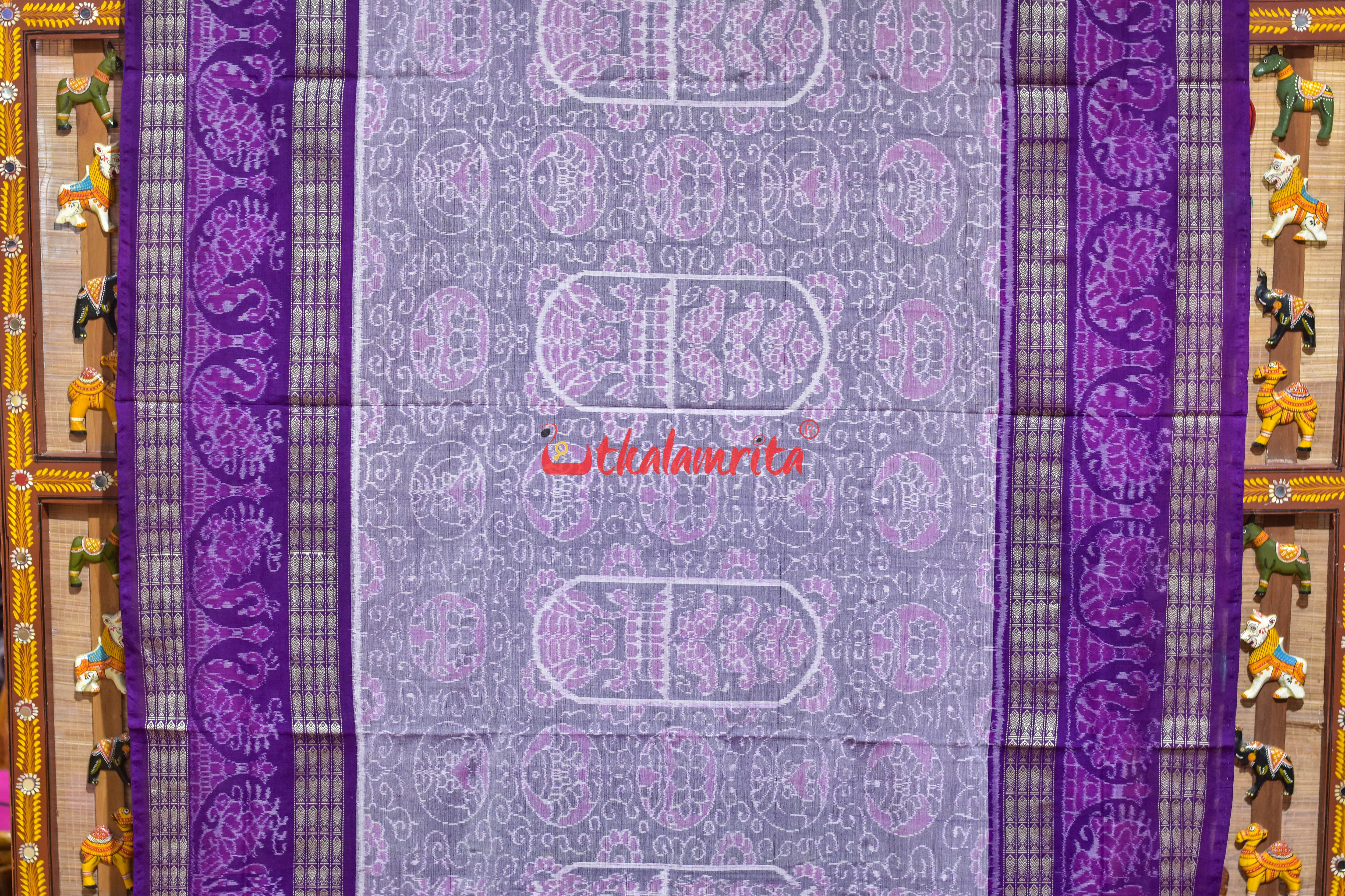 Purple Scot Mayura Sambalpuri Cotton Saree