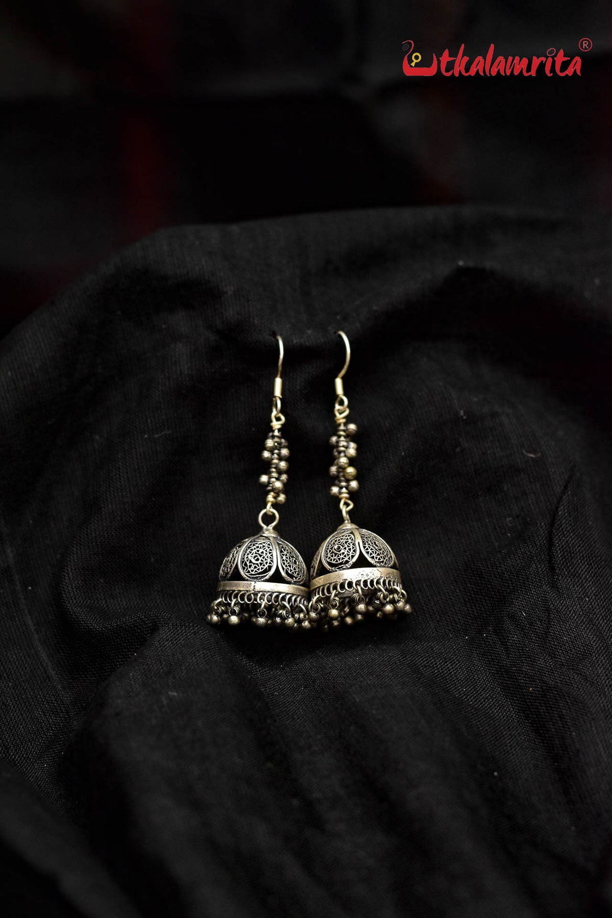 Long Silver Jhumkas