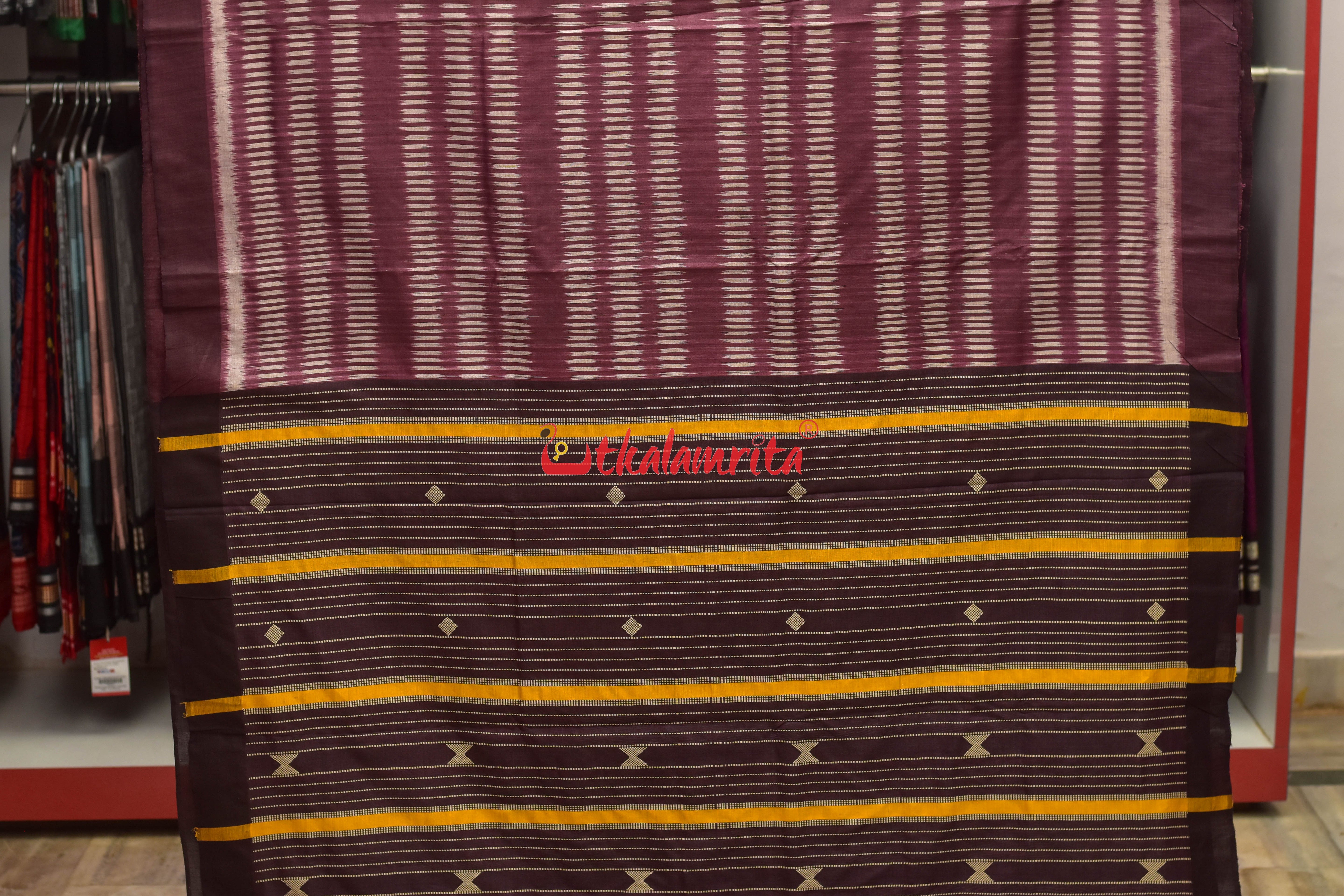 Jamun Body Ikat Tussar Saree
