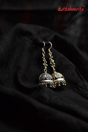 Long Silver Jhumkas