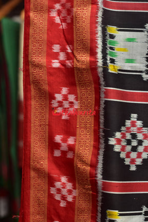 Black Red Pasapali Border Nabakothi Silk Saree
