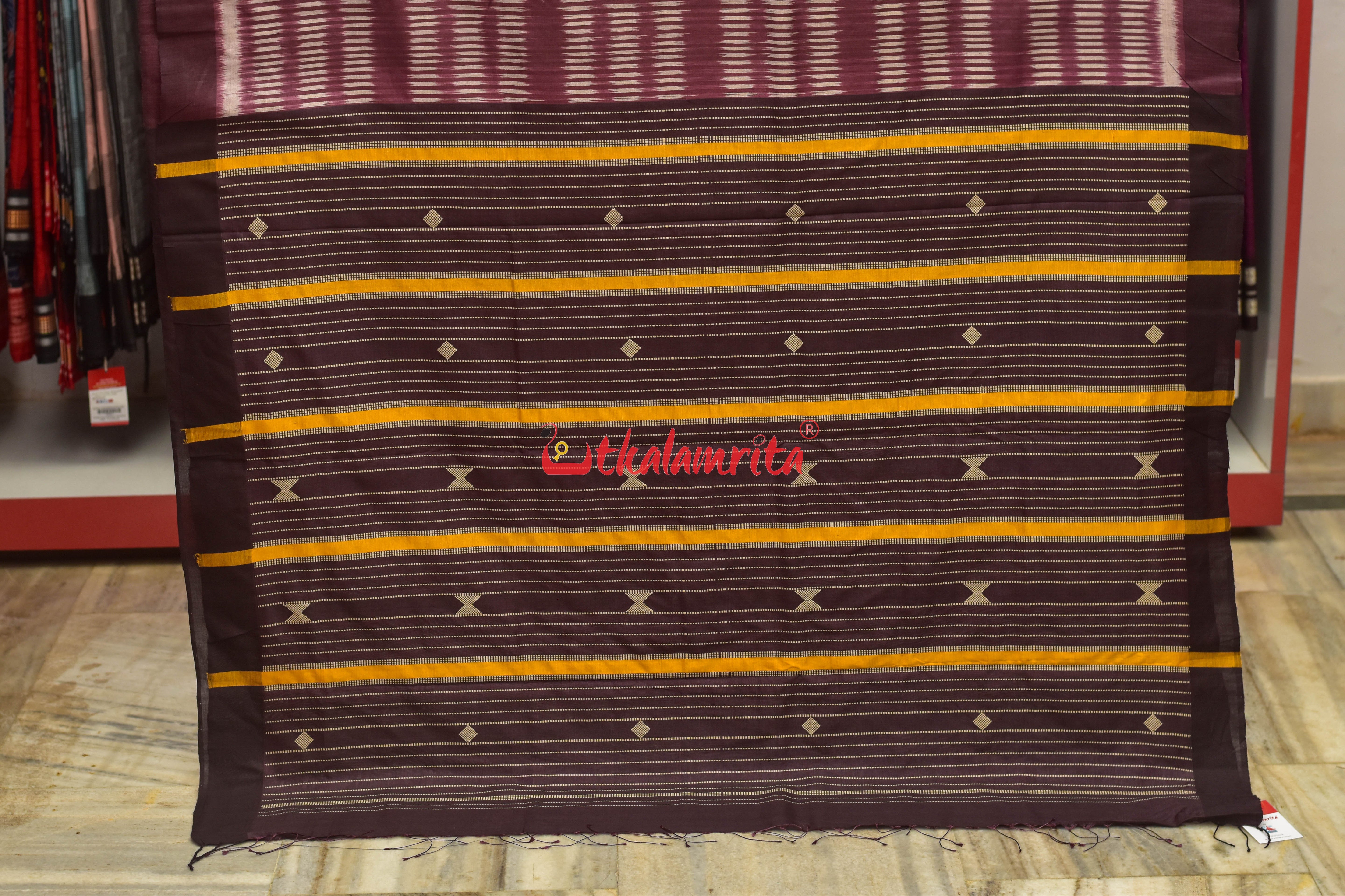 Jamun Body Ikat Tussar Saree