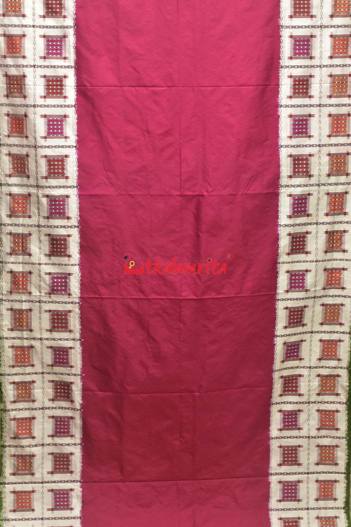 Pink with Aswini Border Sambalpuri Silk Saree