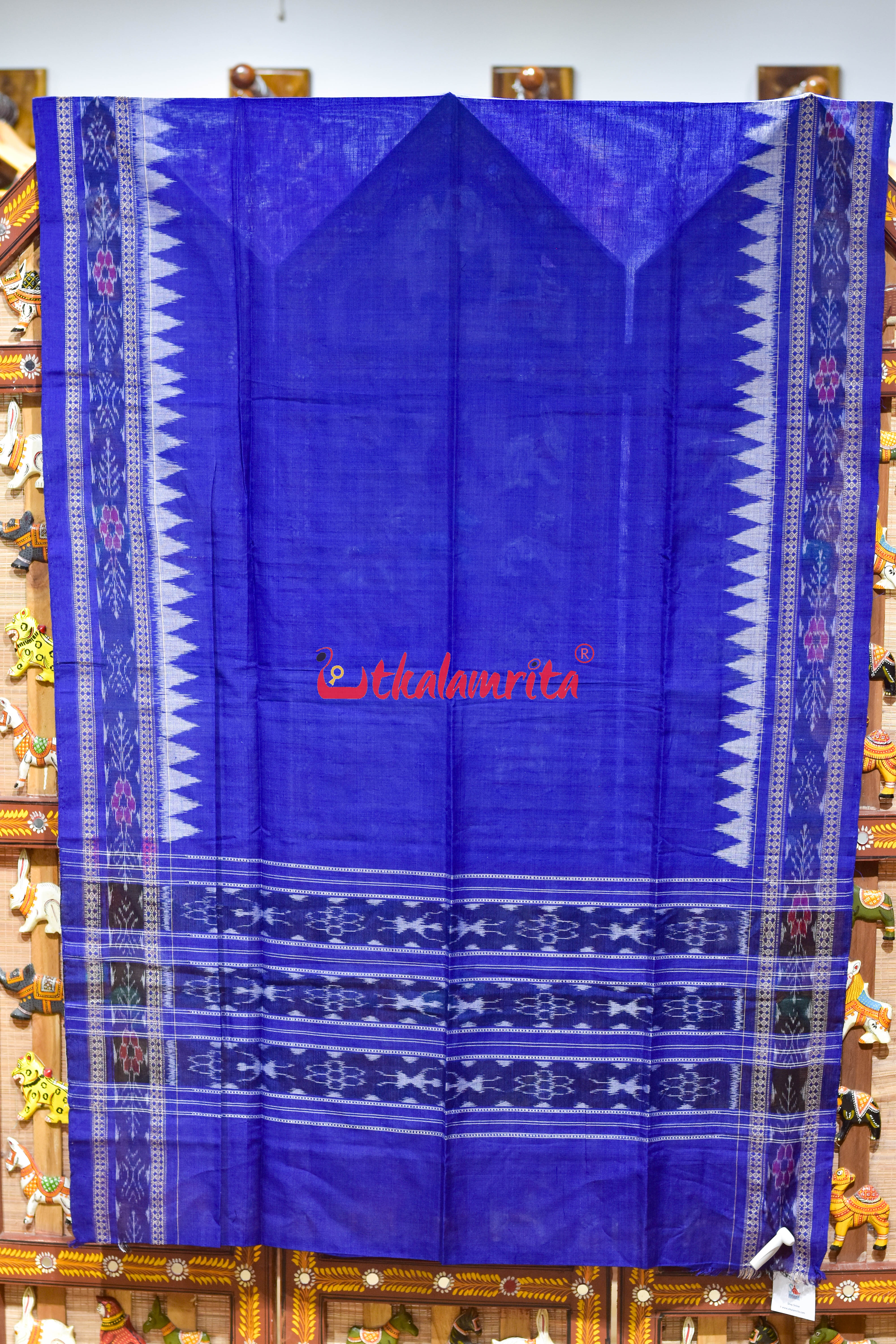 Navy Blue Flower Bandha Cotton (Dupatta)
