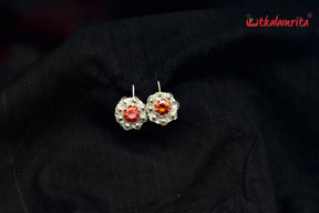 Orange Flower Silver Filigree Drops (Danglers)