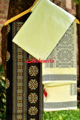 Black White Bomkai Dress Set