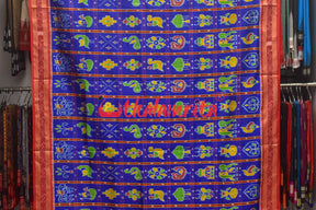 Blue Dotted Nabarangi Khandua Silk Saree