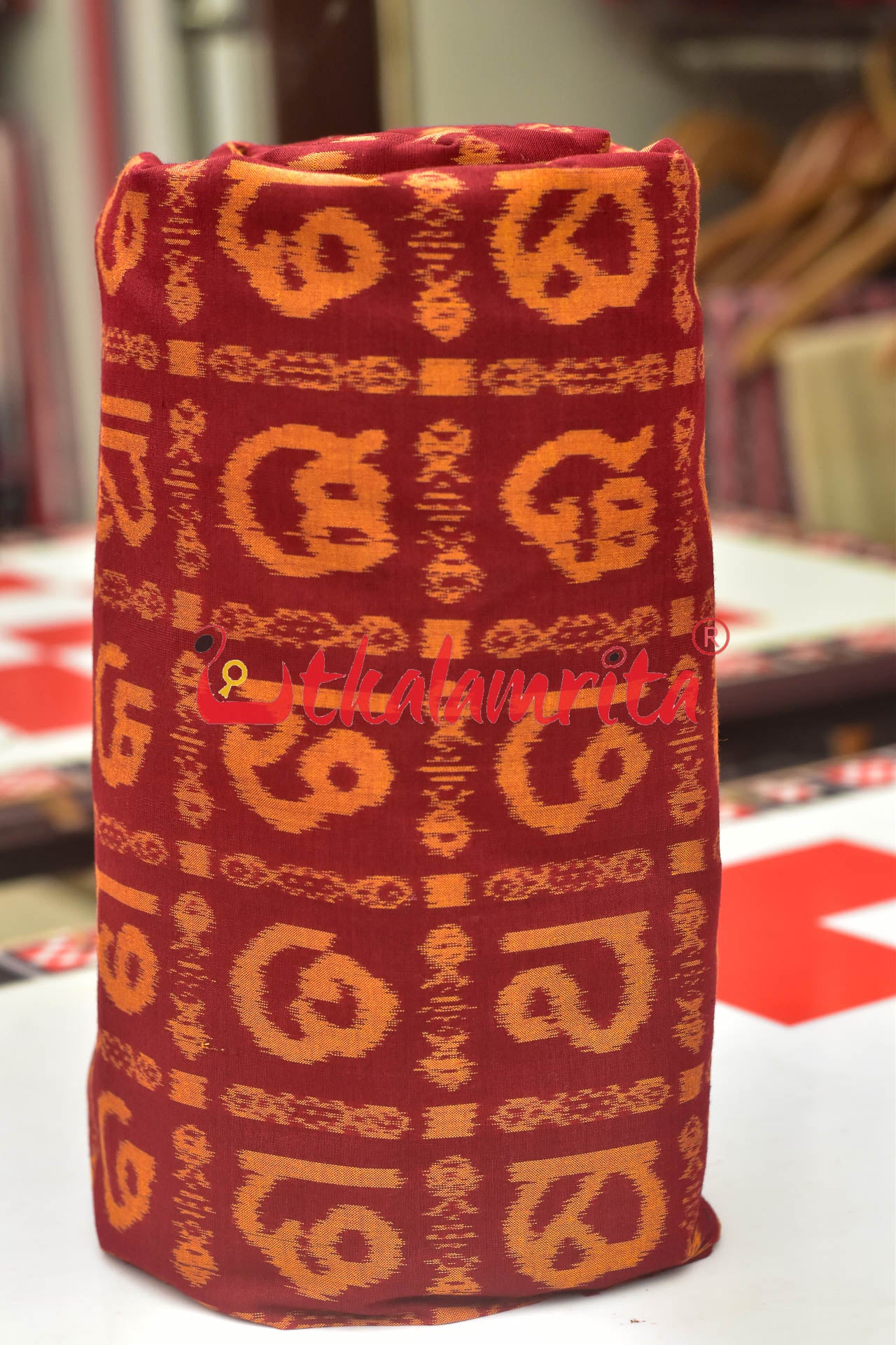 Red Odia Letters (Fabric)