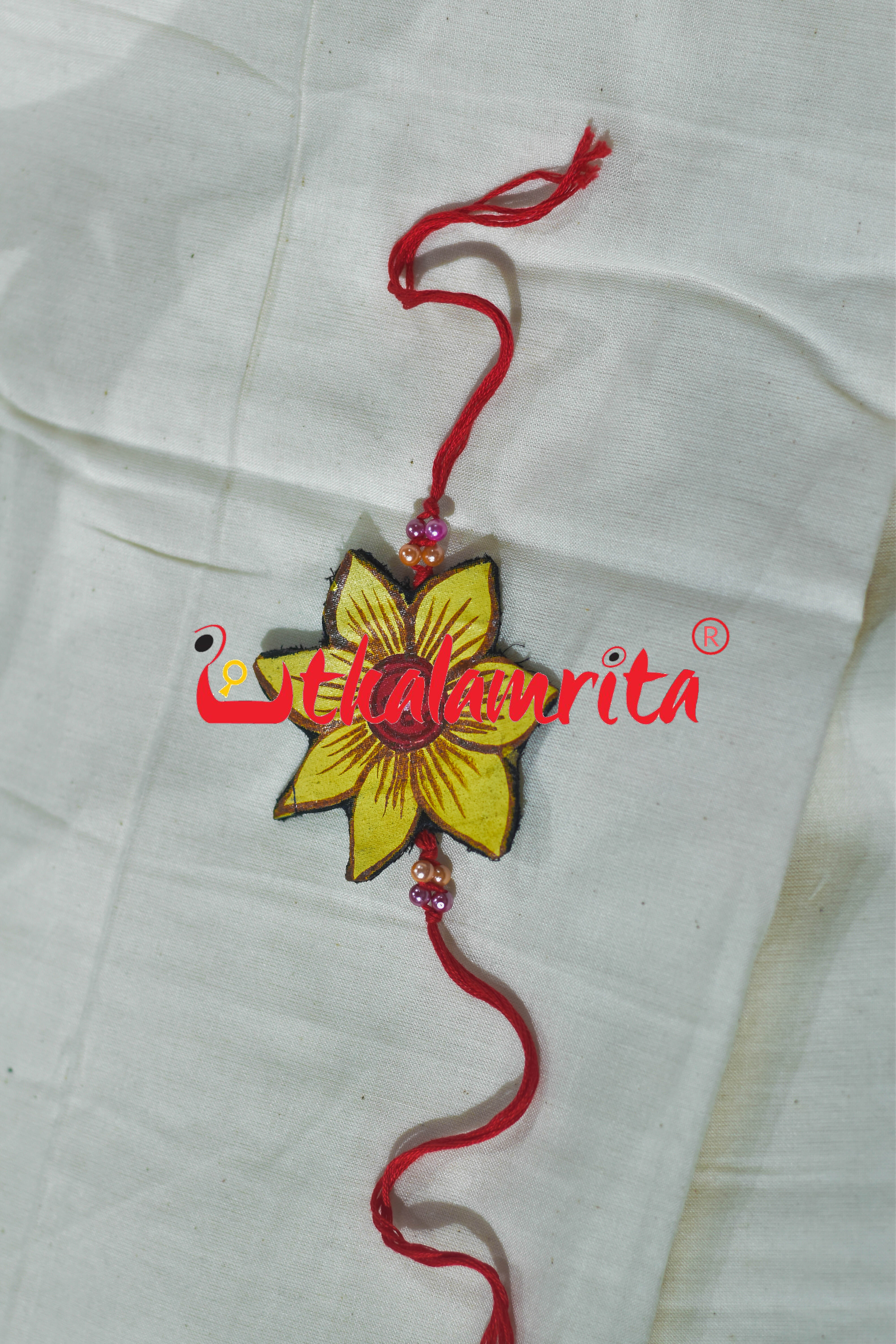 Mustard Flower Pattachitra (Ikat Rakhi)