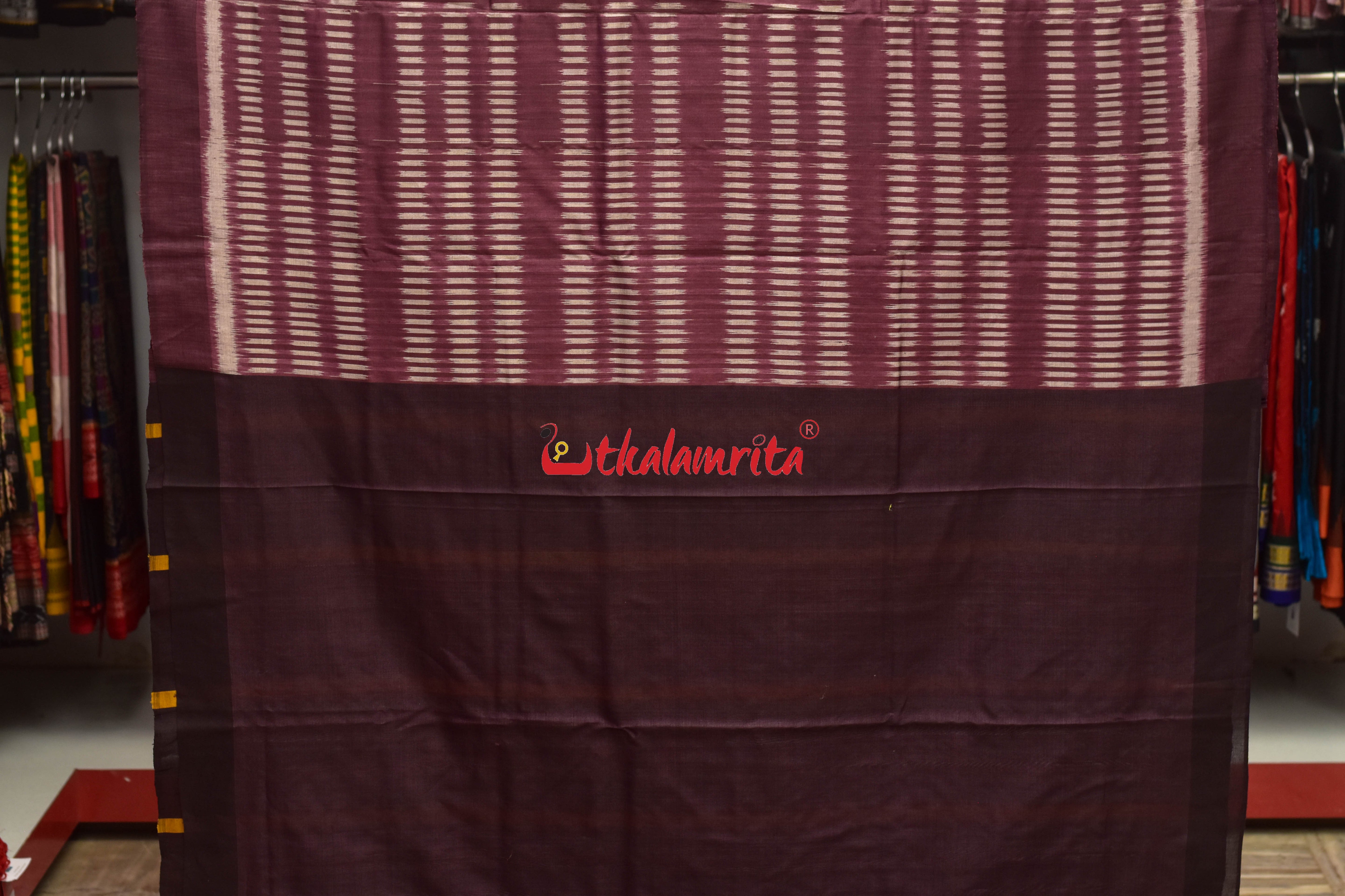 Jamun Body Ikat Tussar Saree