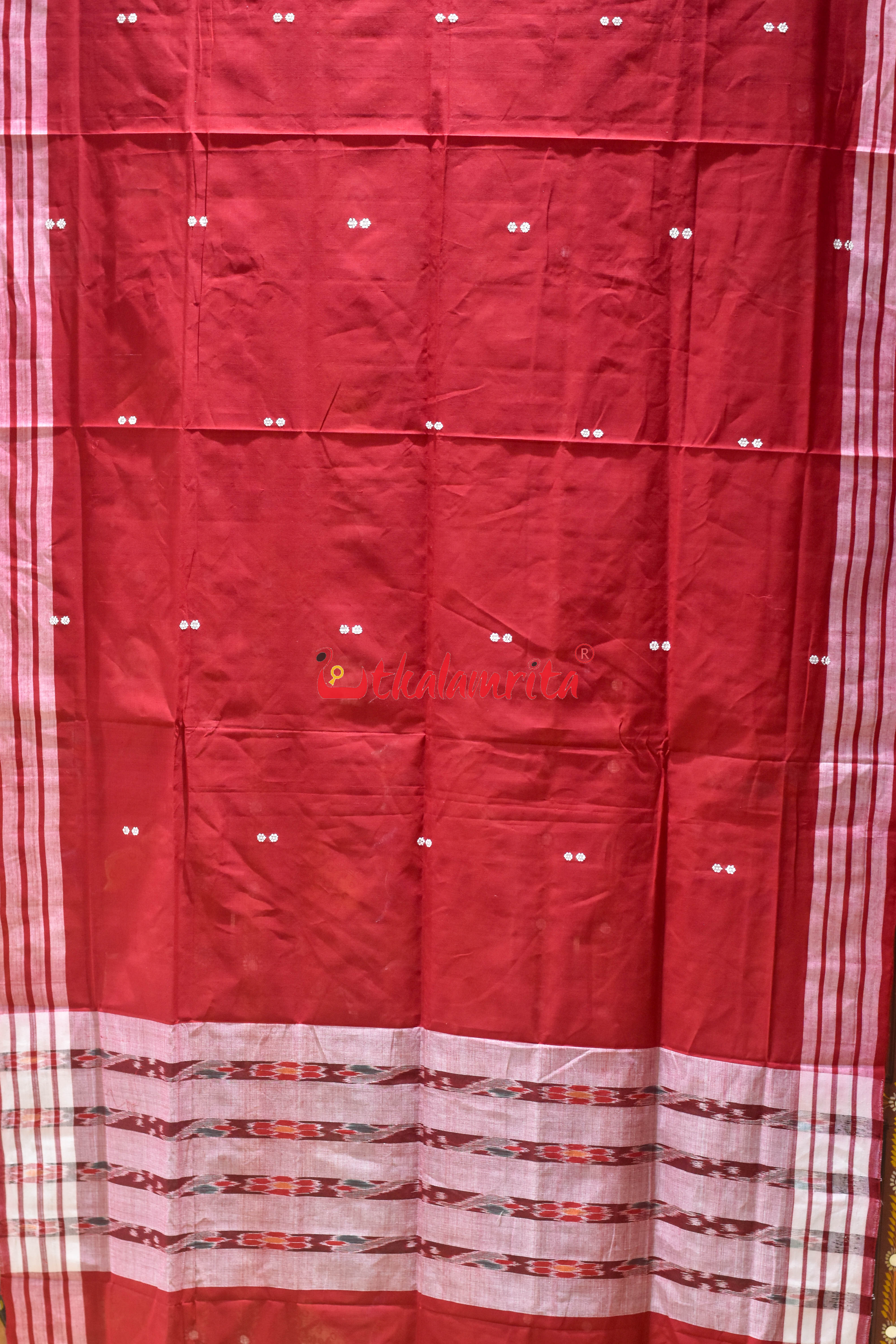 Red Pittala Single Cotton (Dupatta)