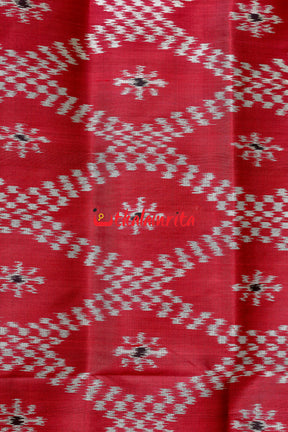 Red Black Tarabali Khandua Silk Saree