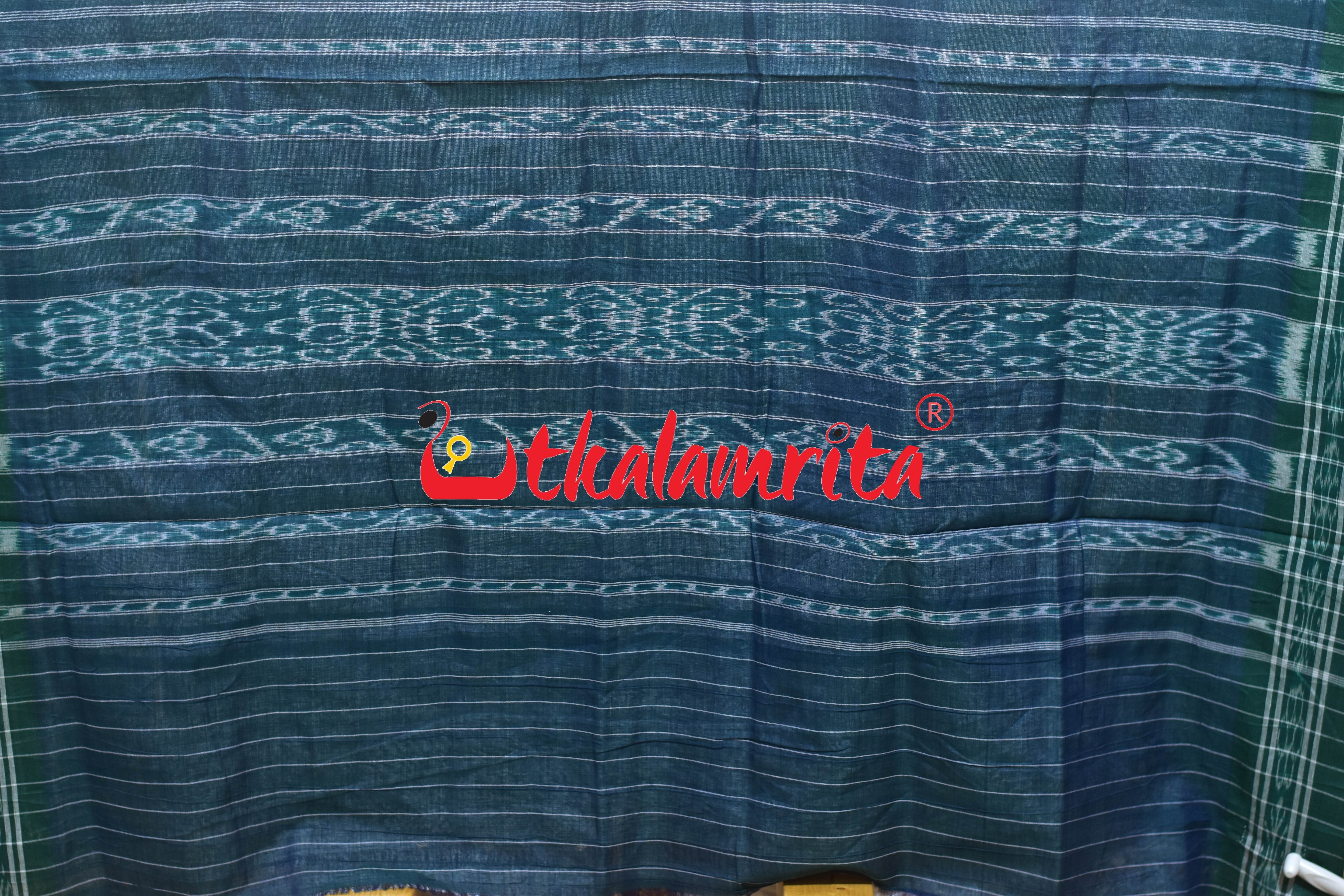 White Green Jharana Cotton Saree