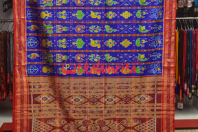 Blue Dotted Nabarangi Khandua Silk Saree