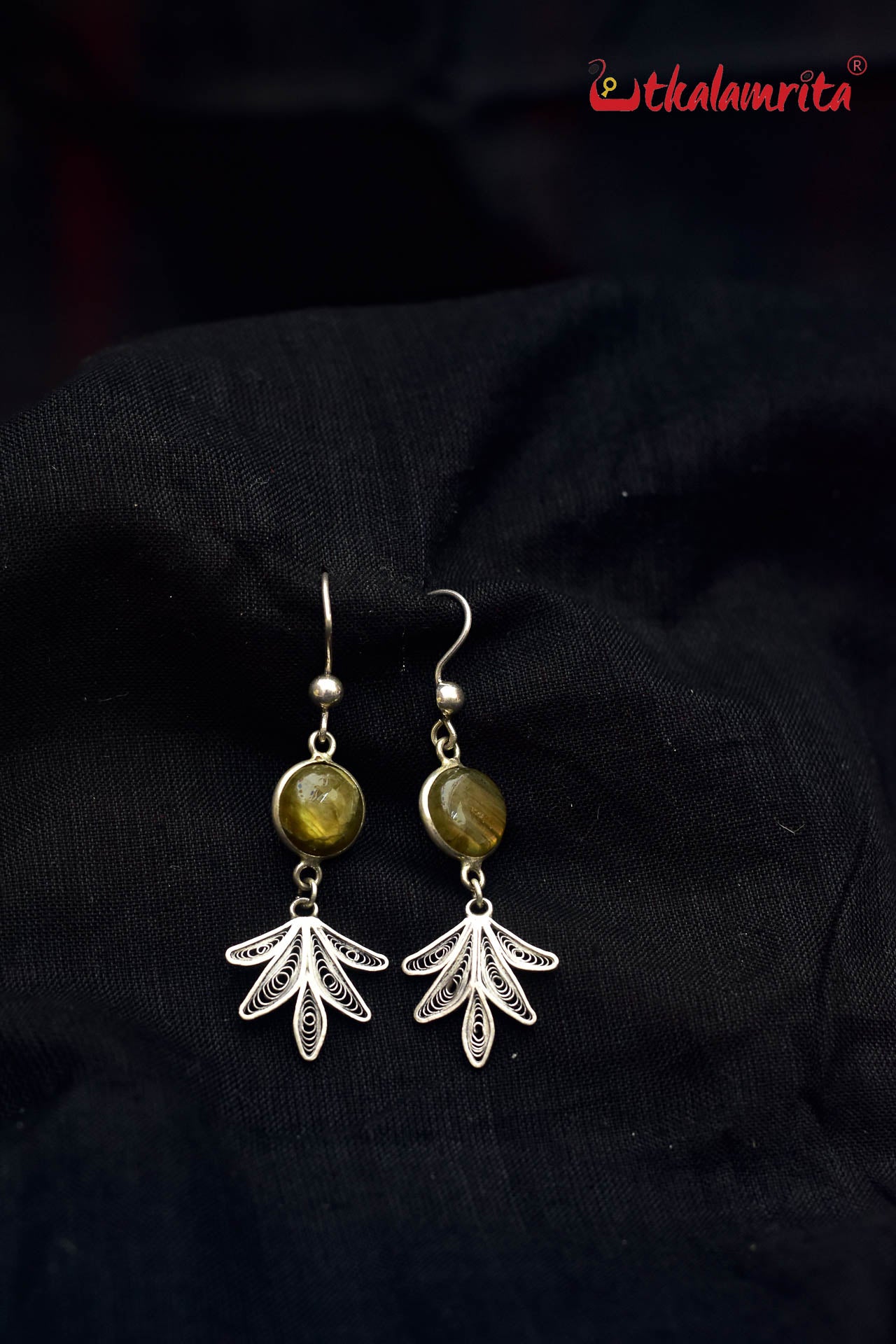 Green Leaf Filigree Danglers