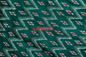 Bottle Green Star Taranga Red Cotton Saree