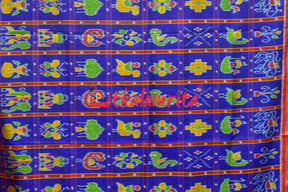 Blue Dotted Nabarangi Khandua Silk Saree