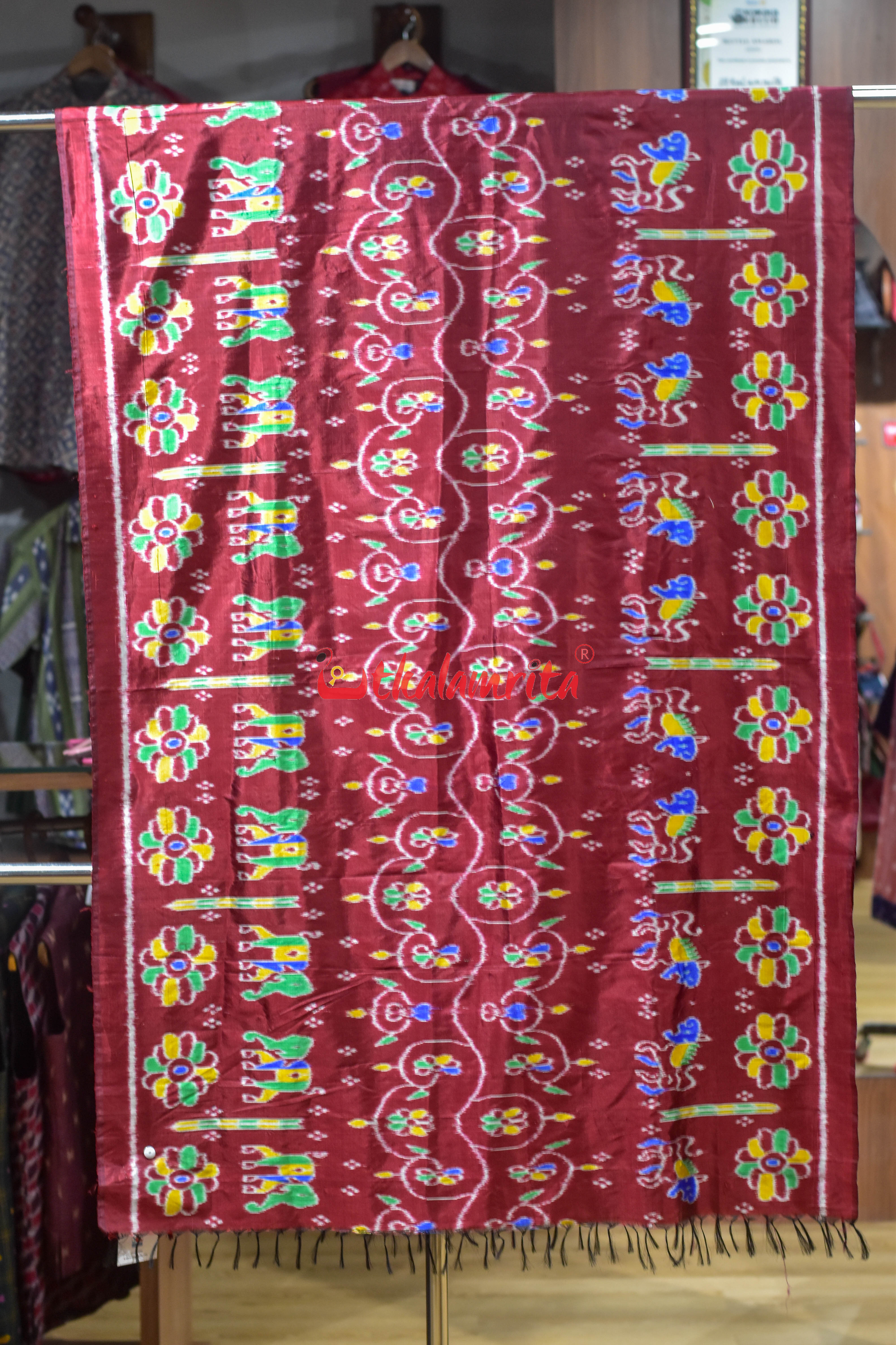 Elephant Khandua Silk (Dupatta)