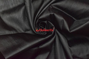 Black with Maroon Border Khandua Silk (Fabric)