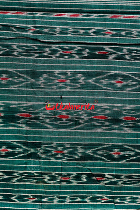 Bottle Green Star Taranga Red Cotton Saree