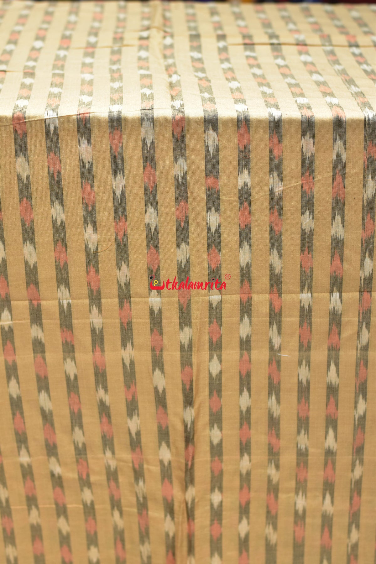 dark cream lines Dots cotton fabric