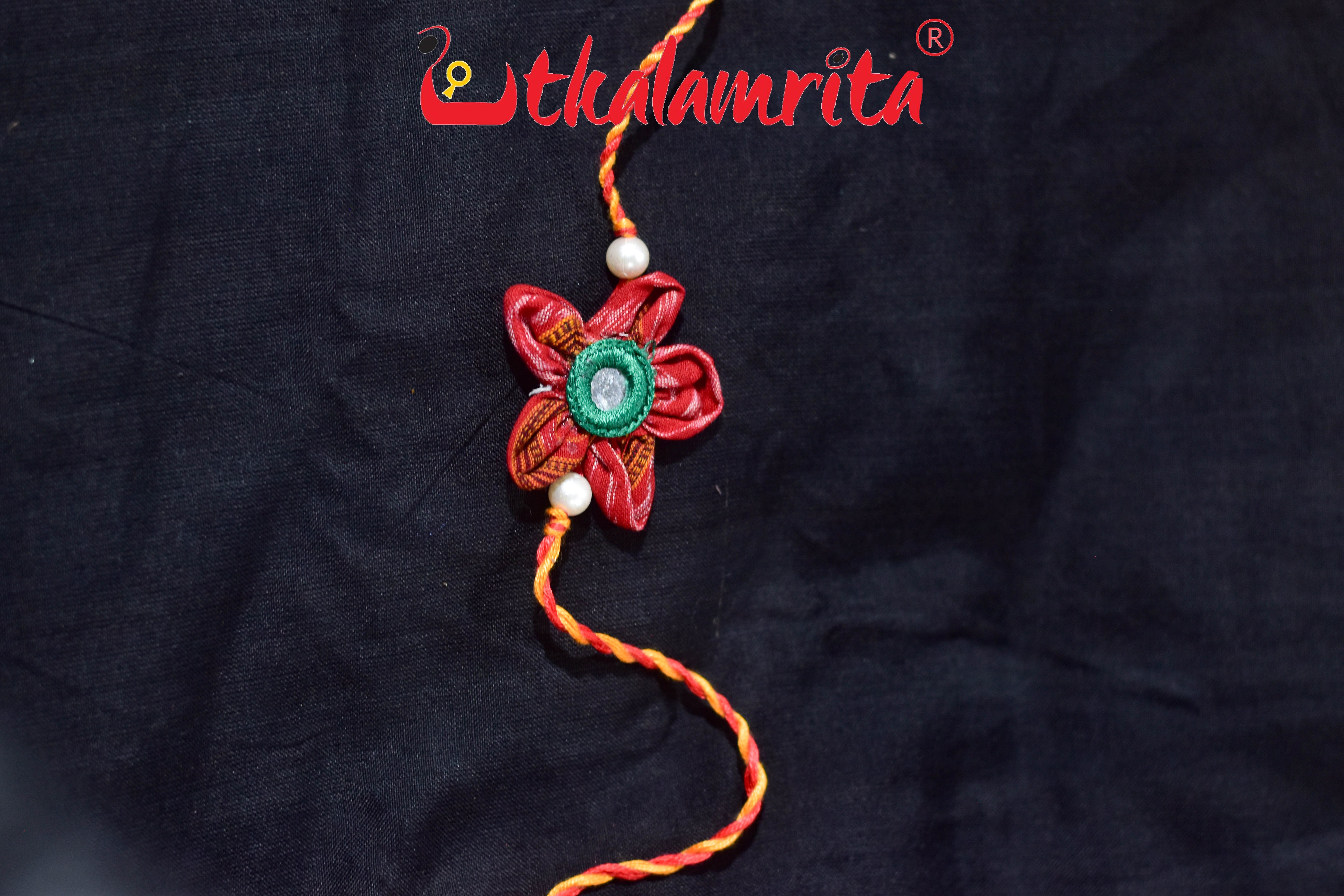 Red Star Flower (Ikat Rakhi)