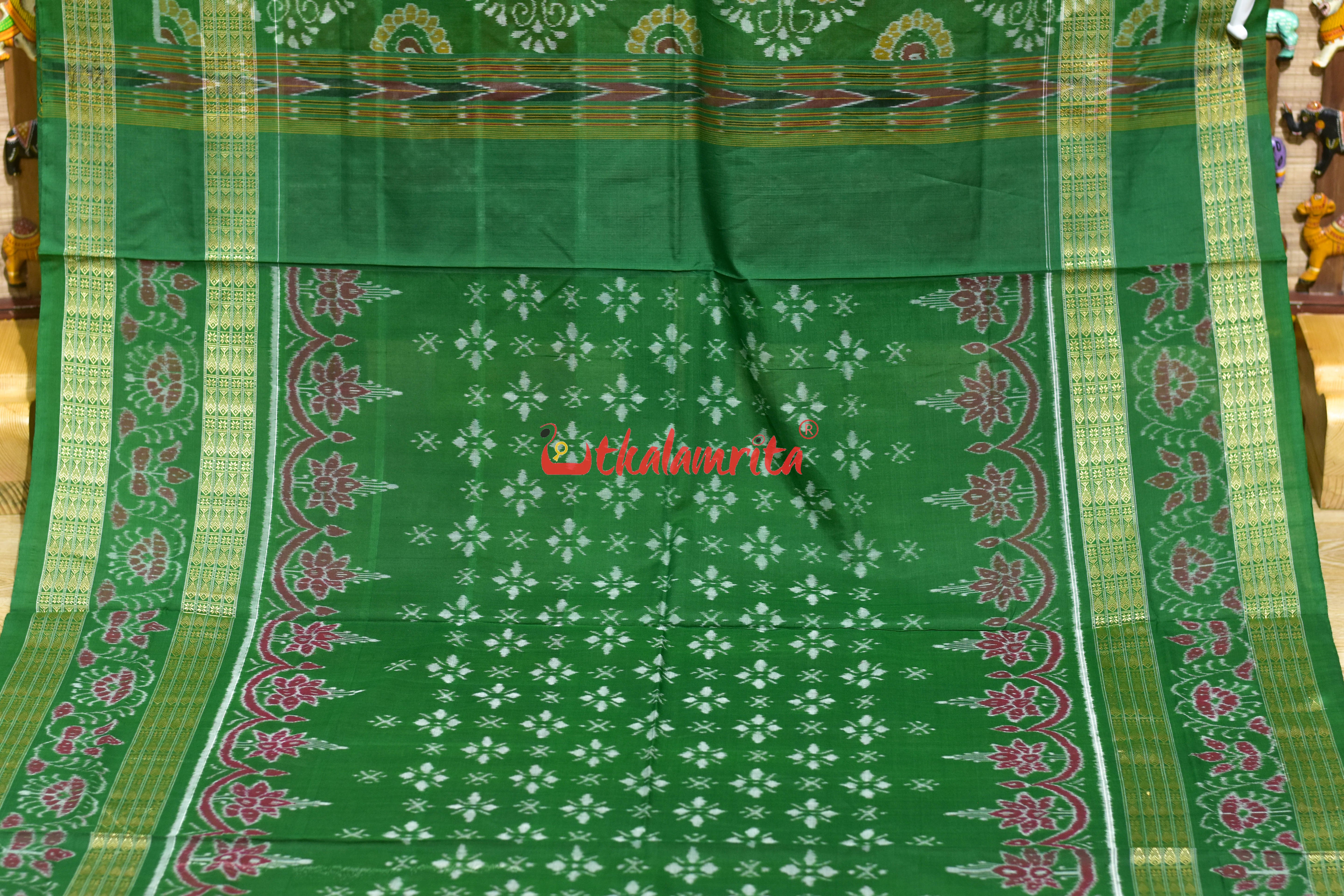 Pink Taj Mahal Scot Flower Sambalpuri Cotton Saree