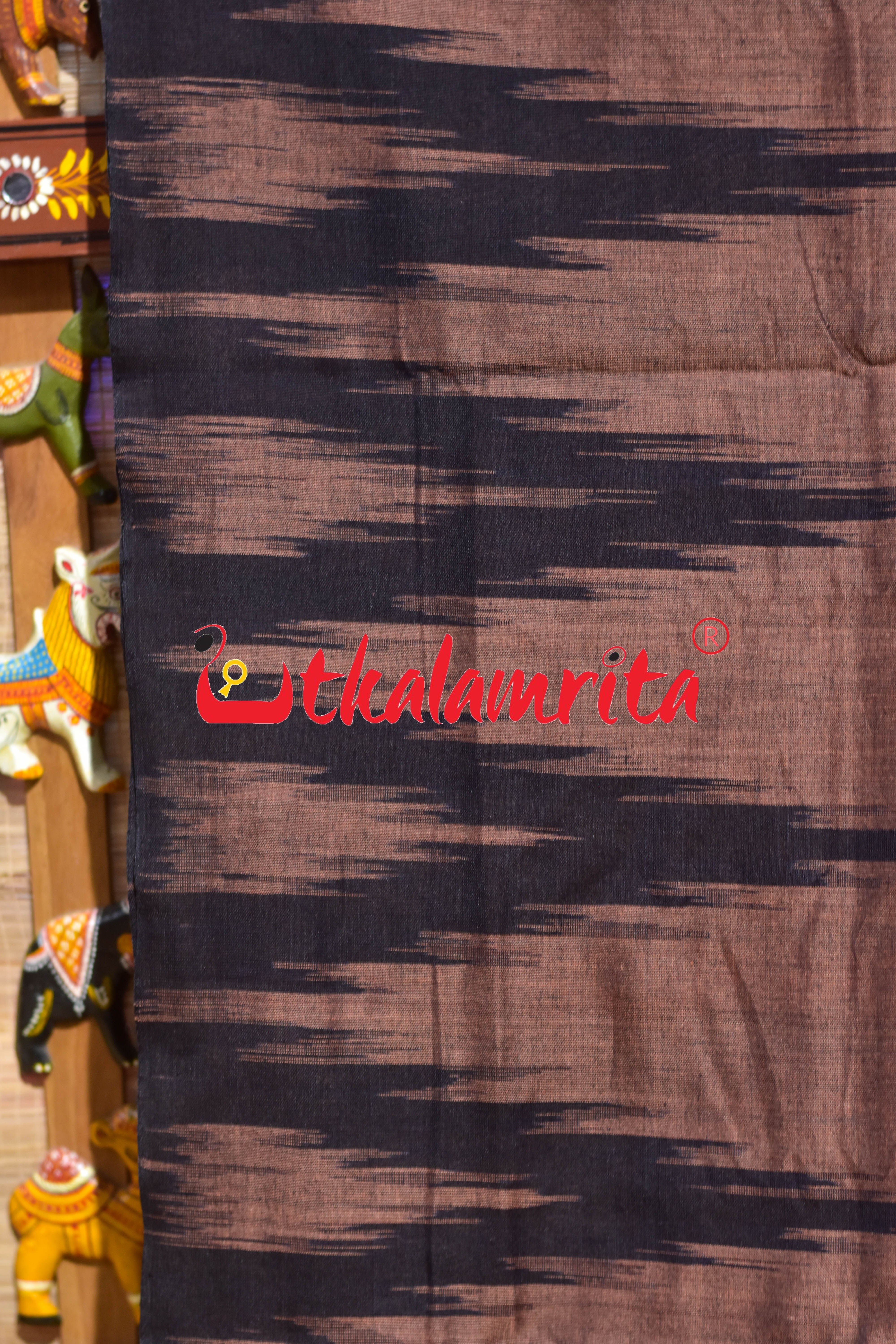 Chocolate Brown Kargil Kumbha Cotton Saree