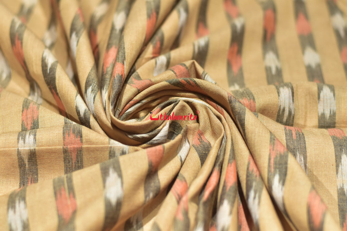 dark cream lines Dots cotton fabric
