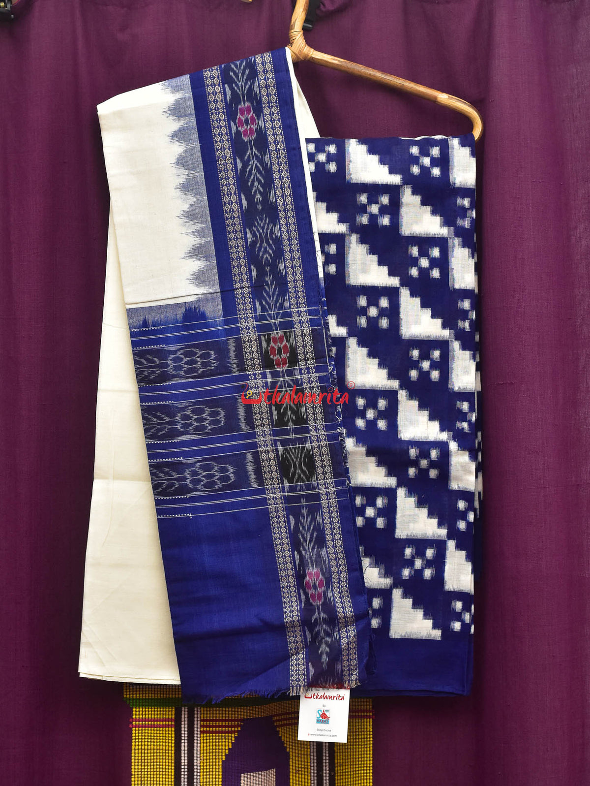 Blue White Pataka Pasapali Dress Set