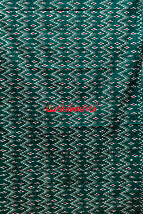 Bottle Green Star Taranga Red Cotton Saree