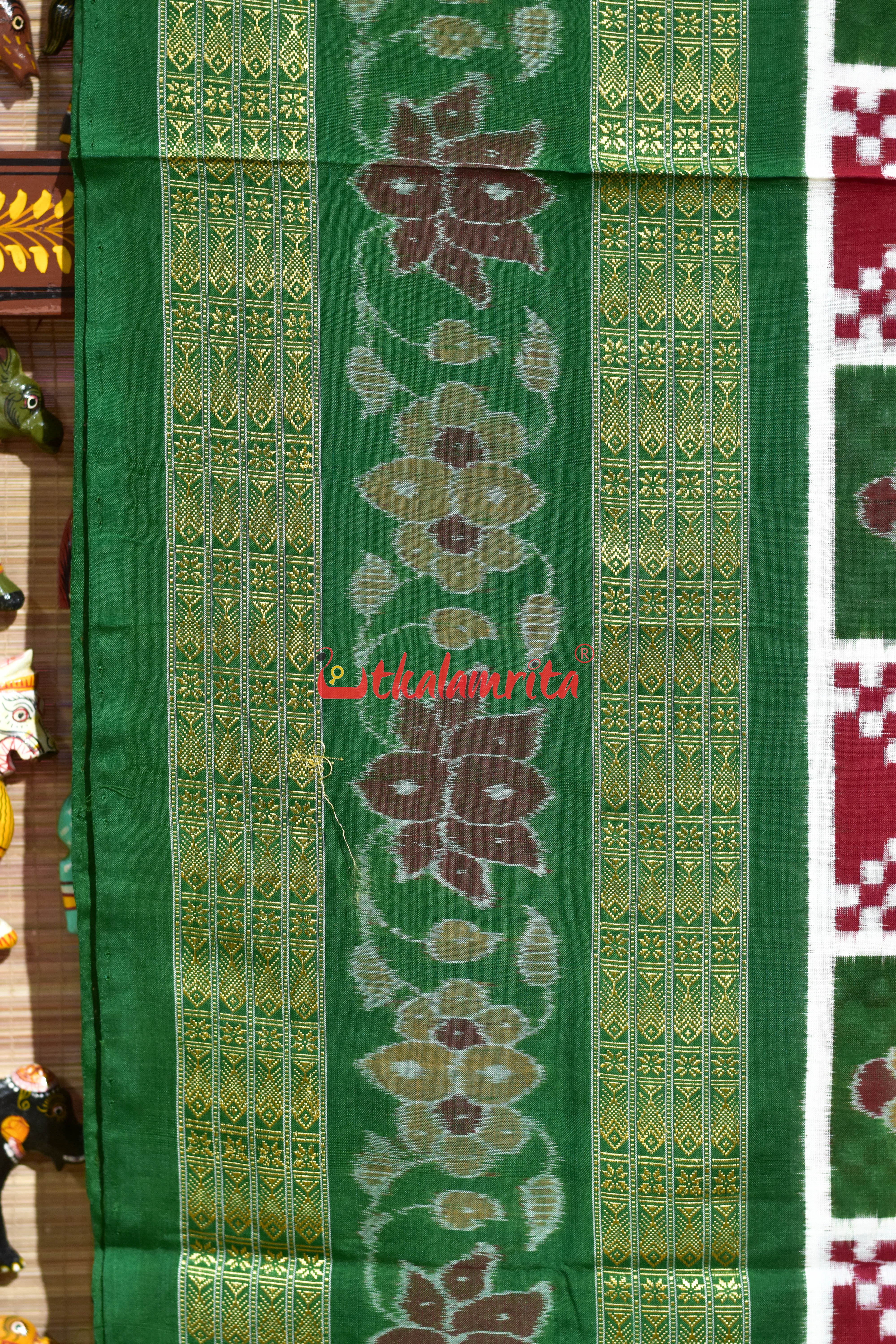 Pink Taj Mahal Scot Flower Sambalpuri Cotton Saree