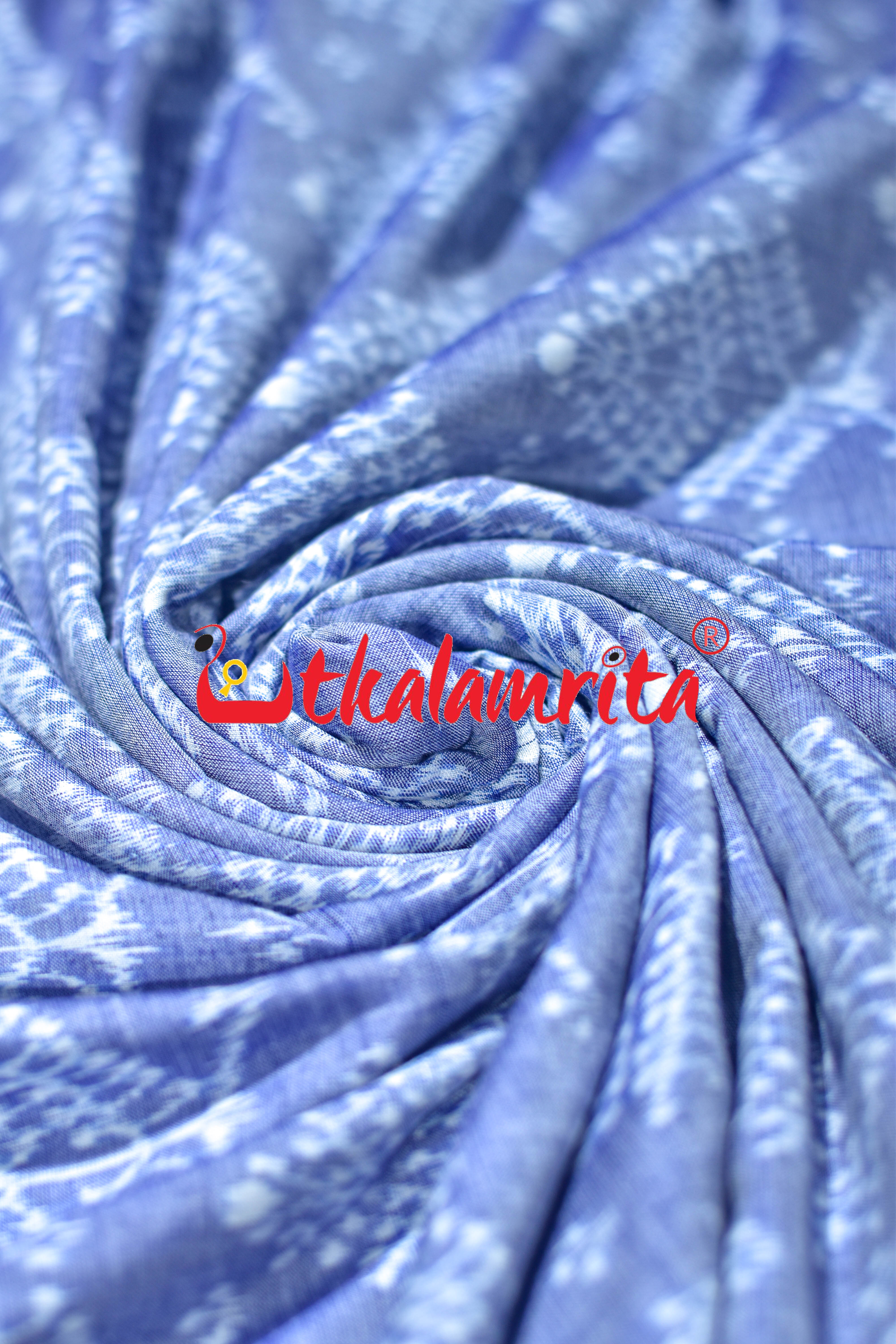 Sky Blue Gacha Sambalpuri Cotton (Fabric)