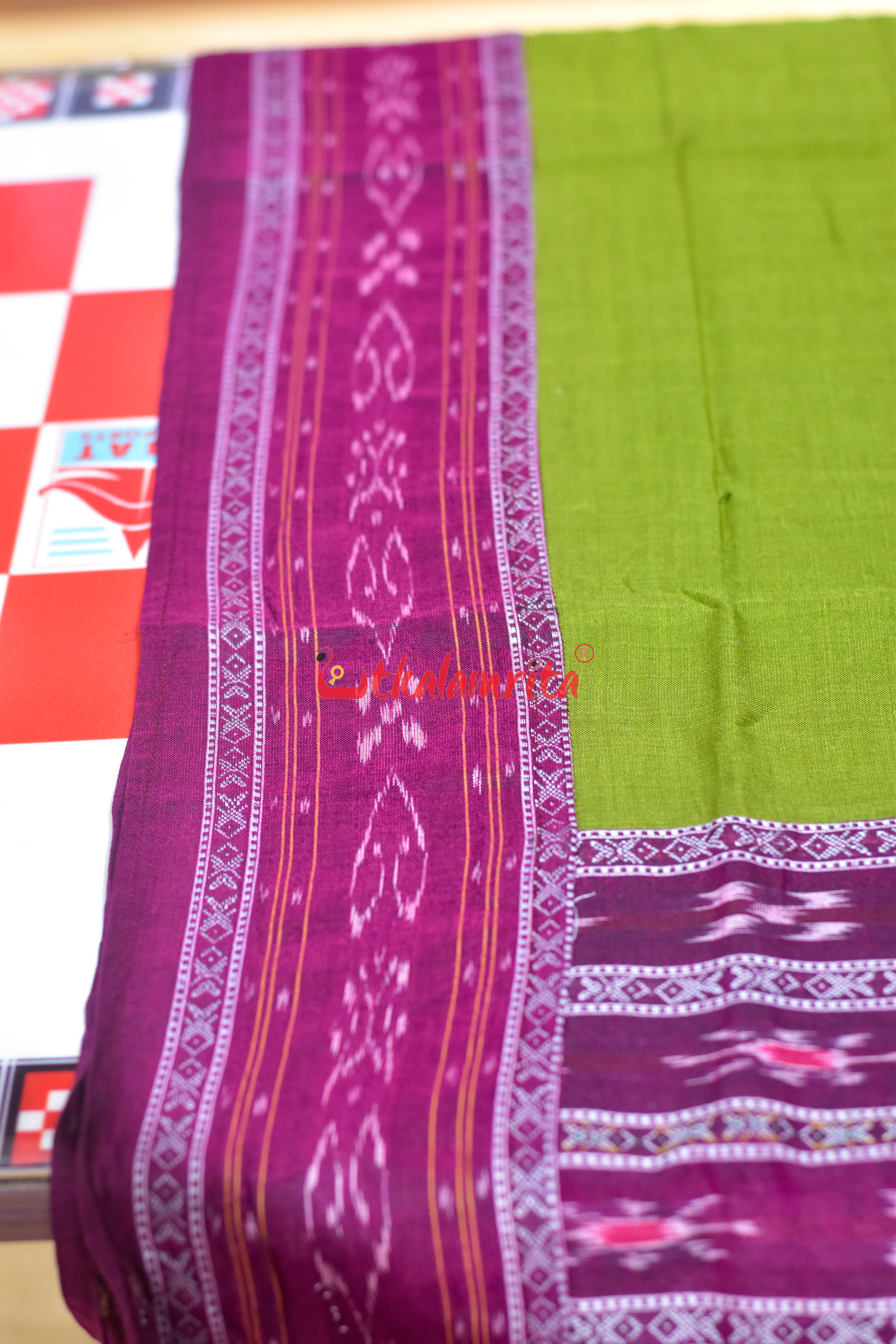 Magenta Mehendi Green Simple Pasapali Flower Dress Set