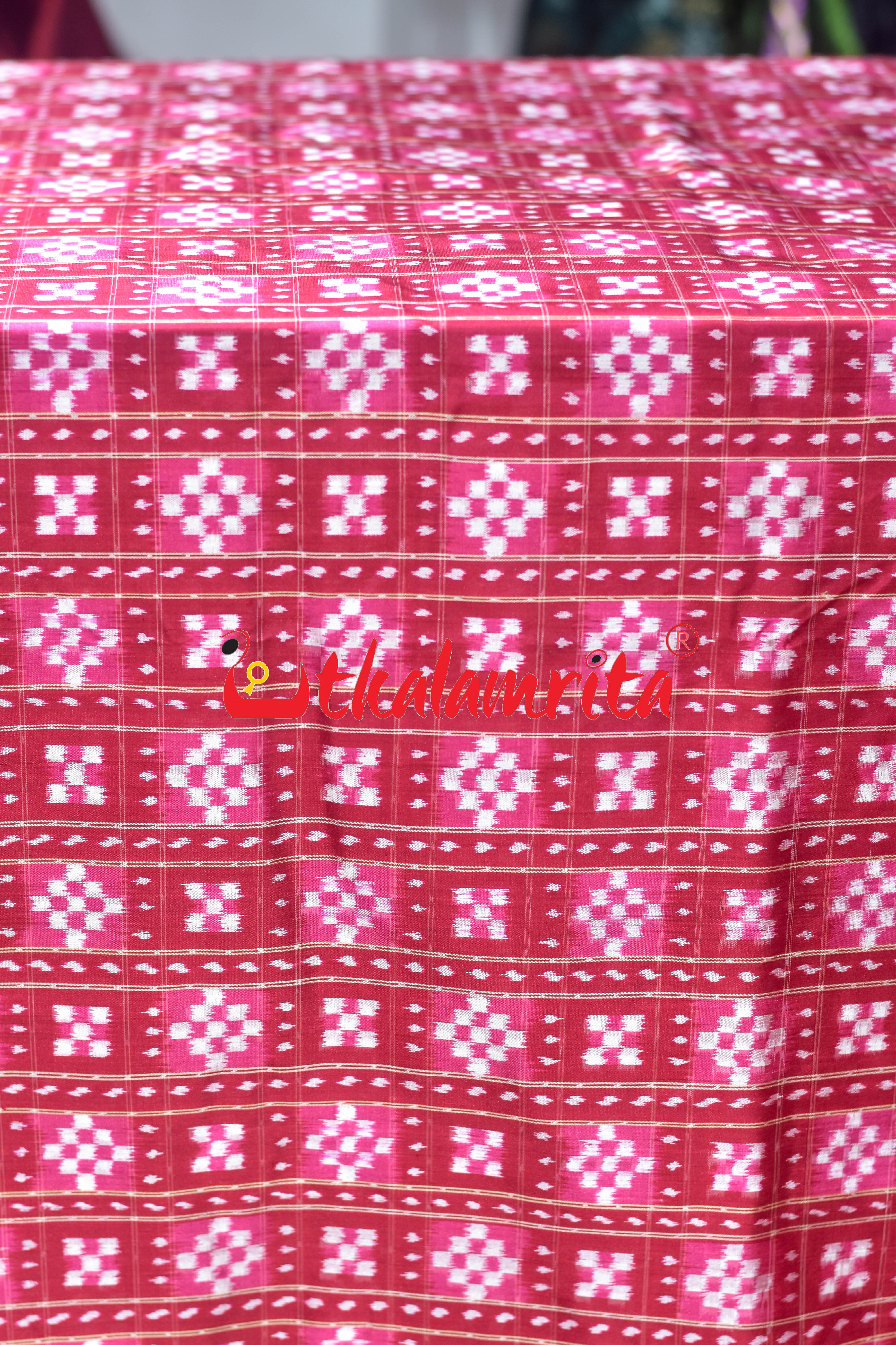 Red Pink Kothi Pasapali Silk (Fabric)