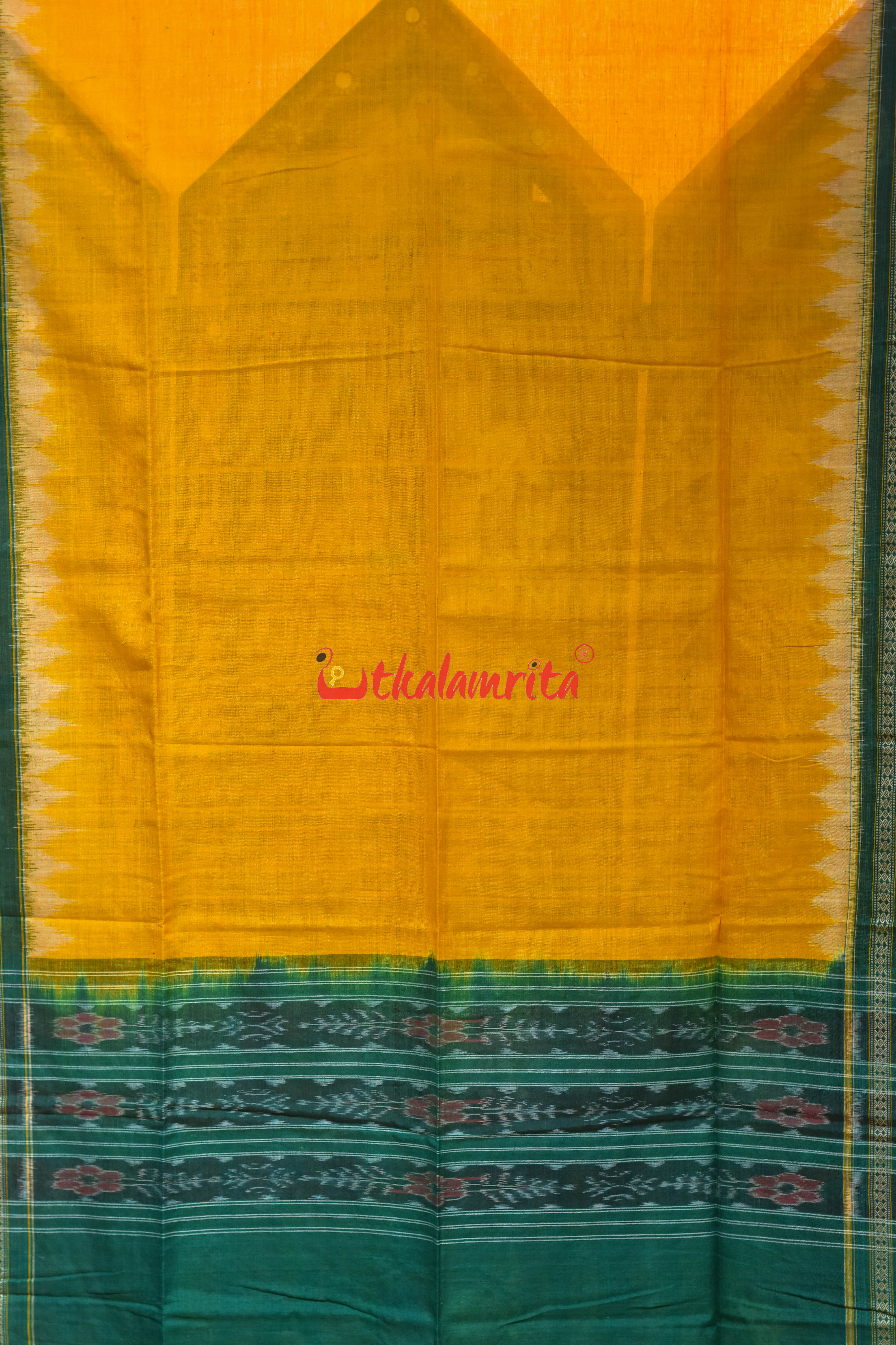 Musatrd with Green Flower Bandha Cotton (Dupatta)