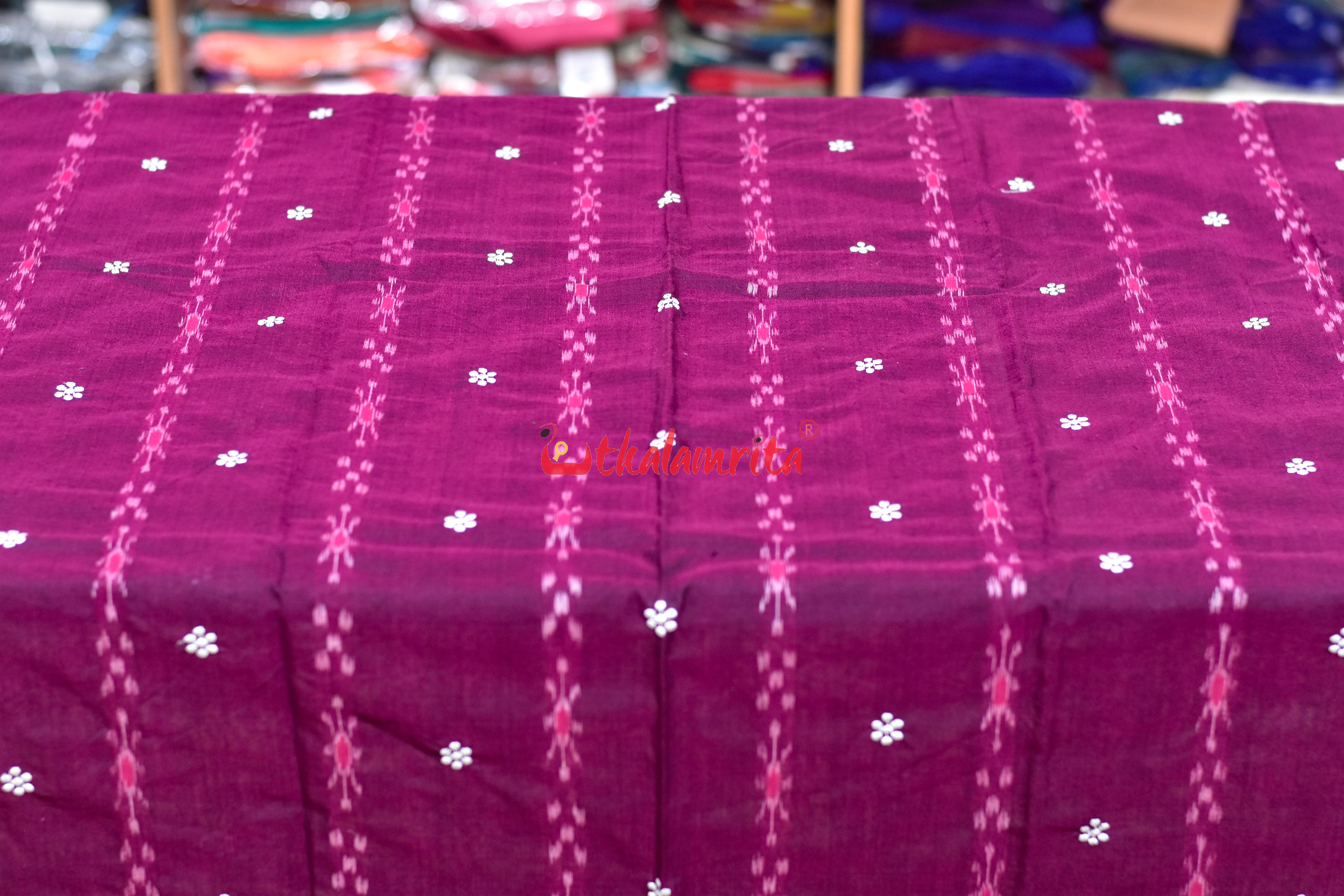 Magenta Mehendi Green Simple Pasapali Flower Dress Set