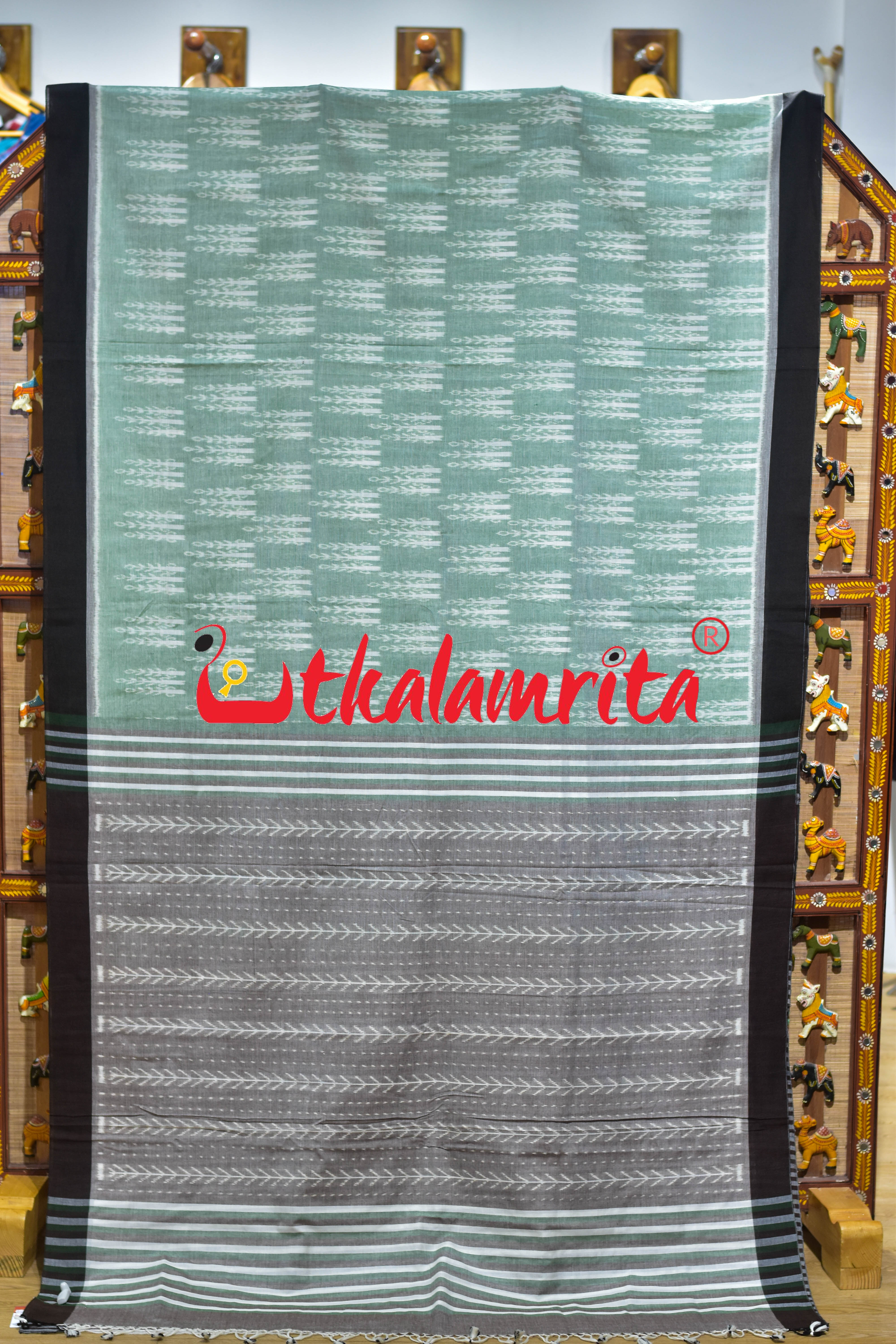 Mint Green Makka Chaonra Khandua Cotton Saree
