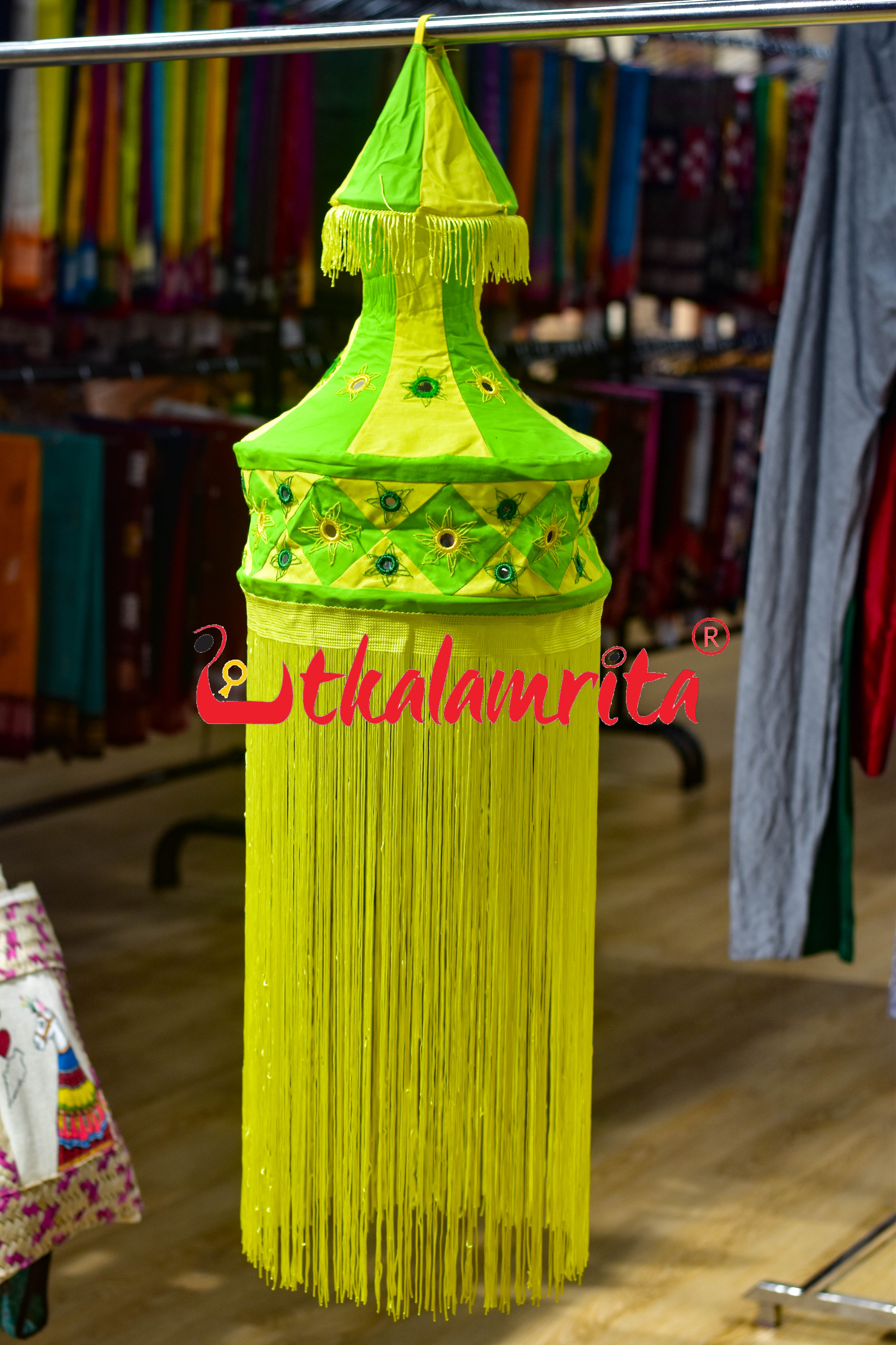 Green Yellow Special Round Jhaller Lampshade